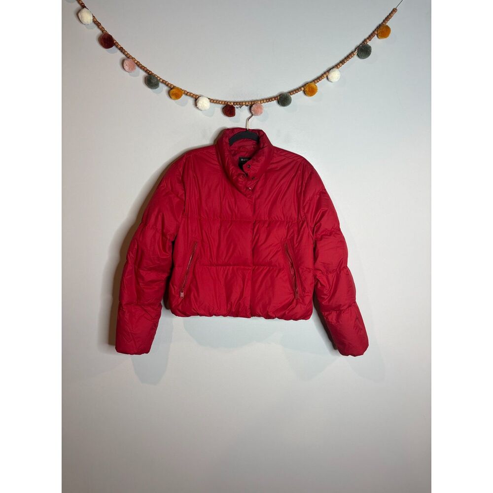 Athleta red cropped down puffer coat